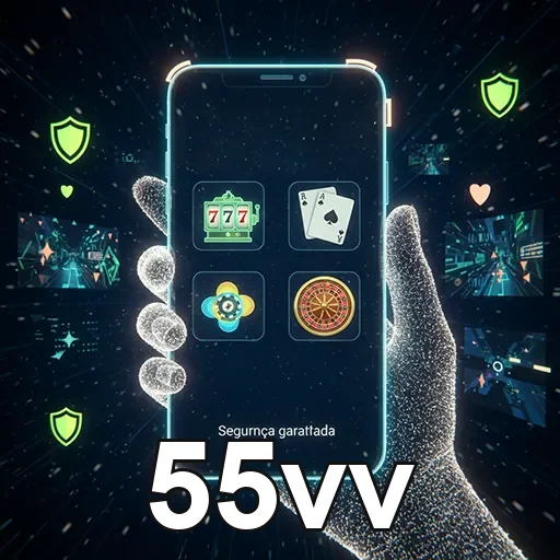 Tela exibindo opções rápidas de saques e depósitos na 55vv no celular