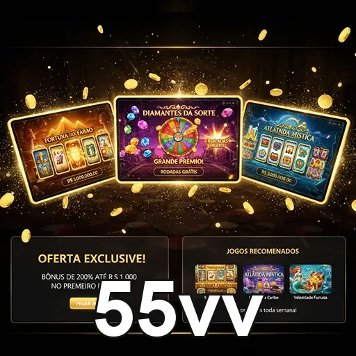 Tela de slots do cassino em plataforma mobile na 55vv
